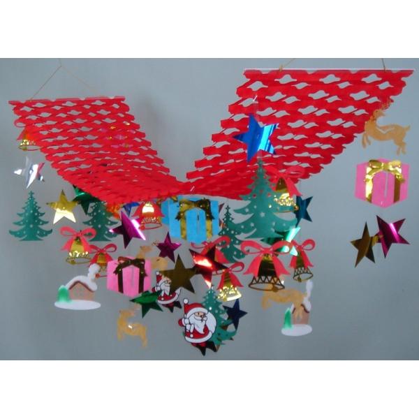 クリスマス商品 ハンガー 新色追加 壁掛 天吊 サンタプレゼントボックスプリーツハンガー 類