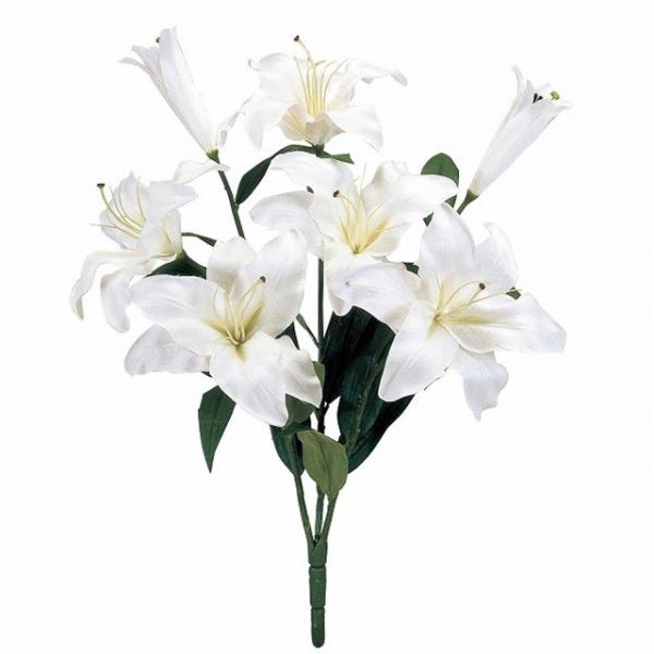 マチルダカサブランカブッシュ 贈物 ｗｈｉｔｅ 造花 フラワー ゆり カサブランカ リリー