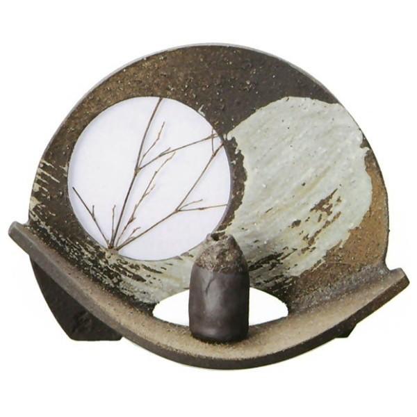 江月（一輪挿し付） （信楽焼・花瓶・花入れ・花器・壺・壷・一輪挿し