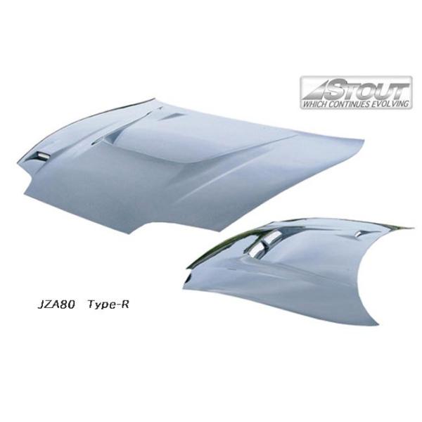 スープラ JZA80 用 】 STOUT エアロボンネット Type-R (平織