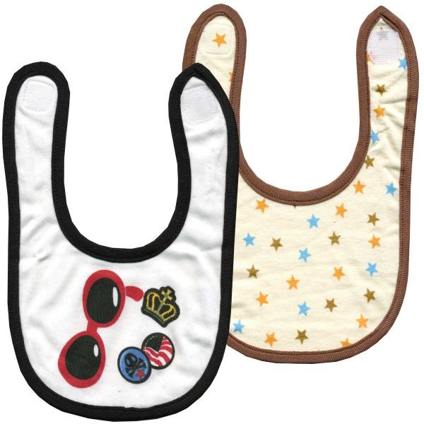 2枚組スタイ　ベビー　サングラス　星　ビブ　サイズH13×W18cm　CF-127