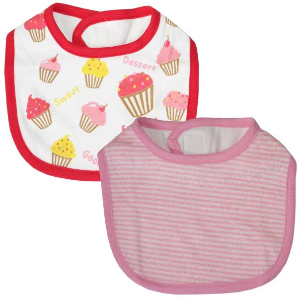 2枚組スタイ　ベビー　ビブ　スイーツ ボーダー　サイズH14×W21cm　 CF63-31P