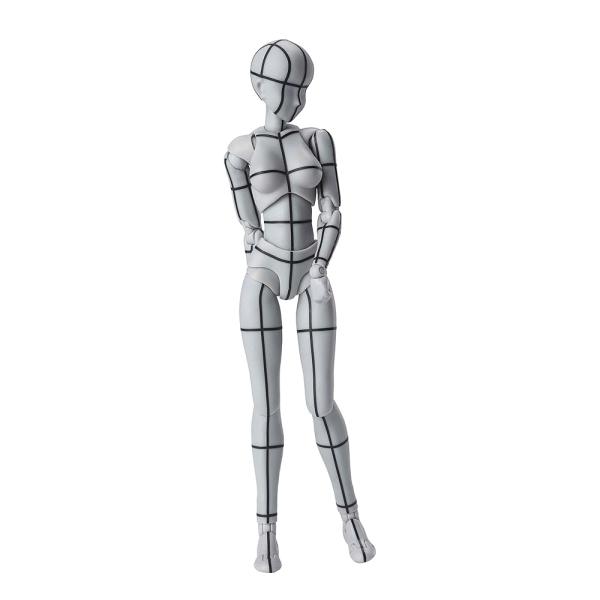 TAMASHII NATIONS S.H.フィギュアーツ ボディちゃん -ワイヤーフレーム- (Gray Color Ver.) 約135mm PVC&ABS製 塗装済み可動フィギュア