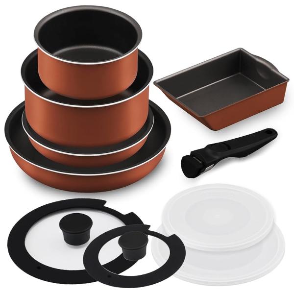 他サイト： アイリスオーヤマ フライパン 鍋 セット ダイヤモンドコートパン 取っ手の取れるフライパン お手入れ簡単 一人暮らし カラー豊富の商品画像