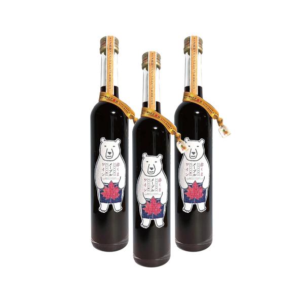 赤ワイン 赤くまワイン メープルワイン 500ml ３本入り 日本産ワイン 10度  国産 カナダ産 ピュアメープルシロップ ２種ぶどう