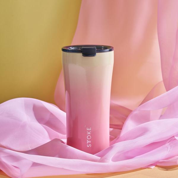 STTOKEストーク タンブラー Ｇサイズ １６ＯZ ４７０ｍｌ サンセットピーチ 漏れない蓋 保温３Ｈ 保冷６H 真空断熱構造 洗いやすい 滑らない セラミック加工
