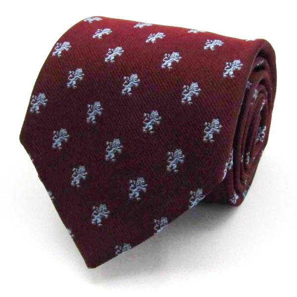 ボッゾーロ ブランドネクタイ 総柄 動物柄 シルク メンズ ワインレッド