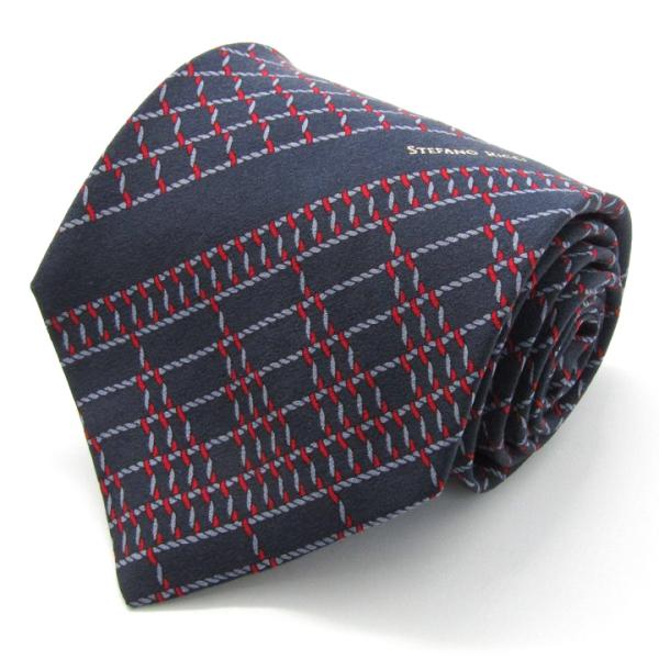 ステファノリッチ ブランド ネクタイ シルク ストライプ柄 格子柄 PO