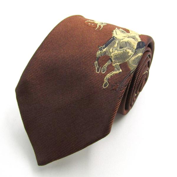 ドミニクフランス クラウン ブランドネクタイ 動物柄 馬 シルク