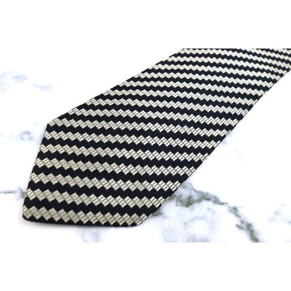 バルマン BALMAIN ストライプ柄 ブラック ブランド ネクタイ 送料無料 【中古】【美品】