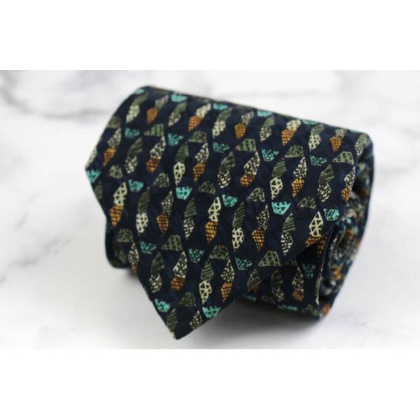 Brioni（ブリオーニ） ブランド ネクタイ チェーン付 パネル柄 シルク