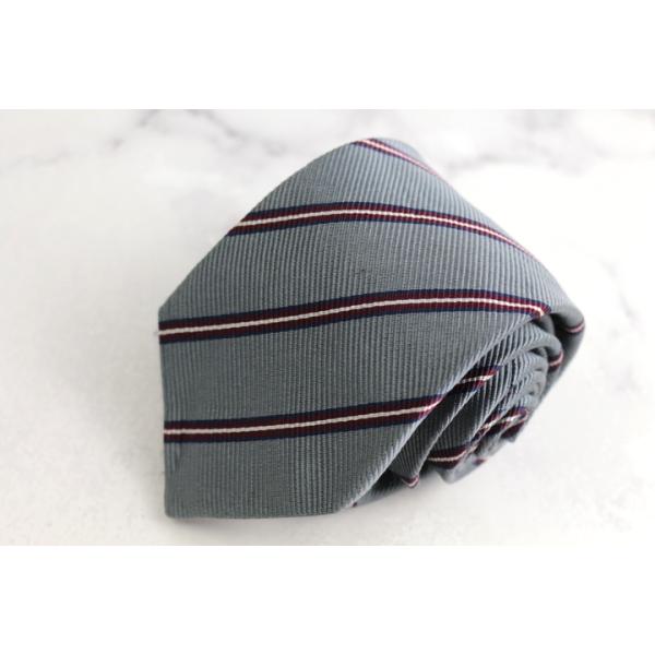 メーカーズシャツ鎌倉 ブランド ネクタイ ストライプ柄 綿混 シルク