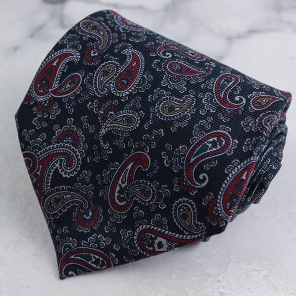 ターンブル＆アッサー ブランド ネクタイ ペイズリー 幾何学模様 シルク PO メンズ ネイビー Turnbull & Asser 英国王室御用達 ターンブル＆アッサー ブランド ネクタイ ペイズリー 幾何学模様