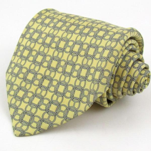 HERMES エルメス ネクタイ ブランド 総柄 チェーン シルク