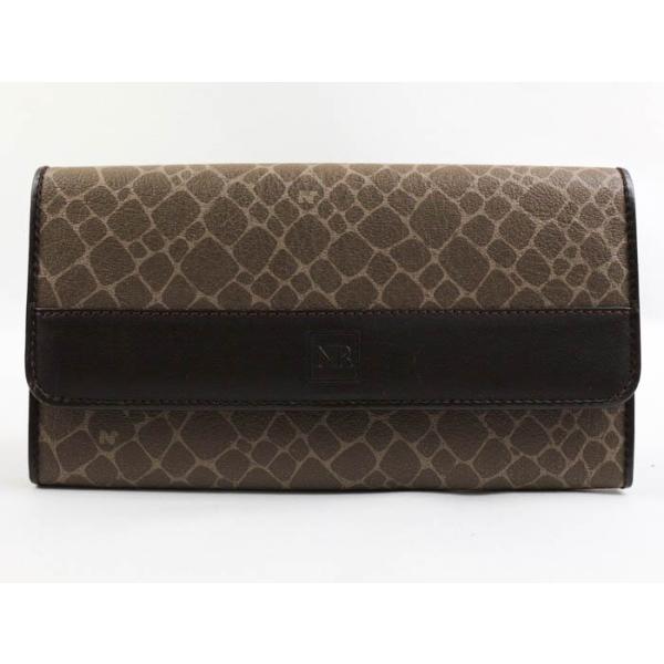 ニナリッチ 長財布 ジラフ柄 レザー 小銭入れあり ロングウォレット