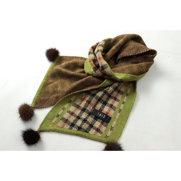 DAKS（ダックス） マフラー チェック ファー ブランド レディース