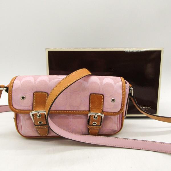 COACH レザー ショルダーバッグ ピンク/ベージュ COACH ピンクベージュ レザー ショルダーバッグ - メルカリ