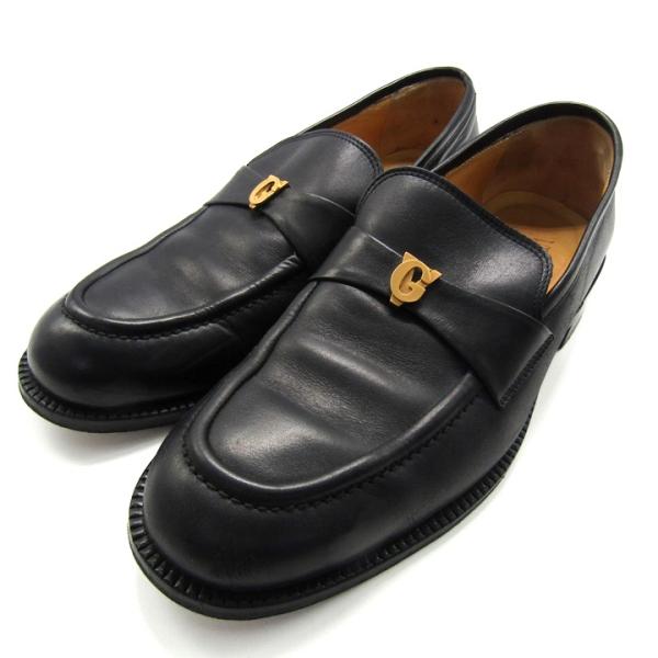 ヴェルサーチ スリッポン 本革 レザー ビジネスシューズ ブランド 紳士