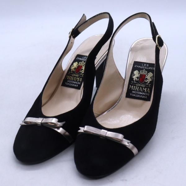 ミハマ パンプス 本革 レザー シューズ ブランド 靴 日本製 黒