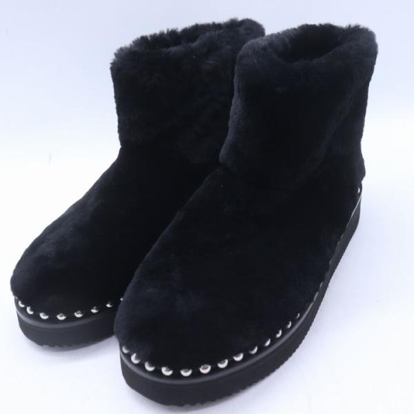【ppktu】ALEXANDER WANG ムートン【美品】ブラック alexanderwang（アレキサンダー・ワン） ブーツ 未使用 ビブラムソール