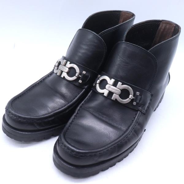 フェラガモ ブーツ ガンチーニ シューズ ブランド 靴 イタリア製 黒