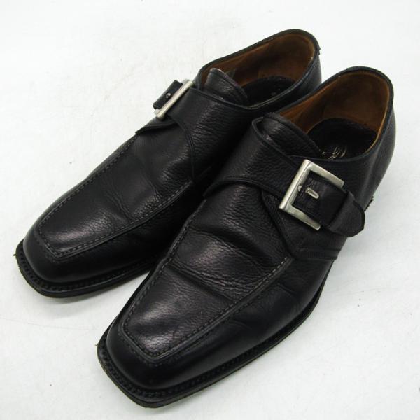 【超美品】 サントーニ 黒 モンクストラップ イタリア製 レザードレスシューズ SANTONI 【SALE】サントーニ 革靴 ビジネスシューズ メンズ