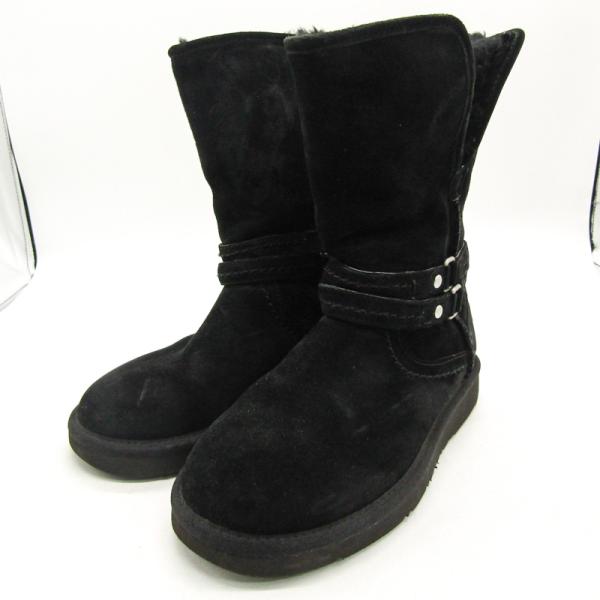 UGG ブラック ムートンブーツ　ロングブーツ　22.5 アグ ムートンブーツ ブランド 靴 シューズ 黒 レディース 23サイズ
