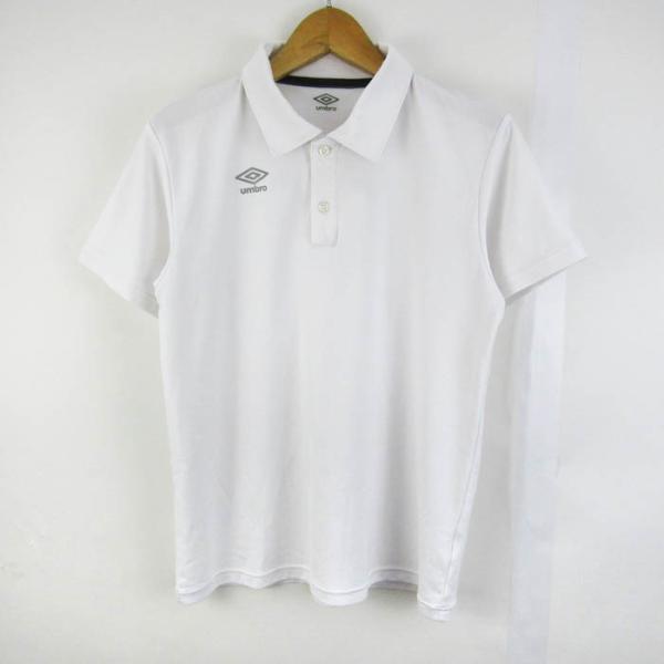 ★美品 umBRO アンブロ 白 半袖 ポロシャツ トップス L アンブロ ポロシャツ 半袖 トップス スポーツウエア 白 メンズ M