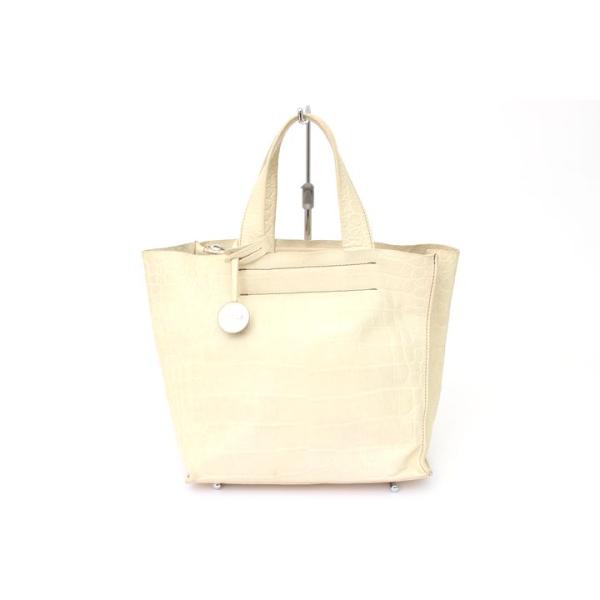 FURLA フルラ トートバッグ 本革 レザー クロコ型押し ハンドバッグ  