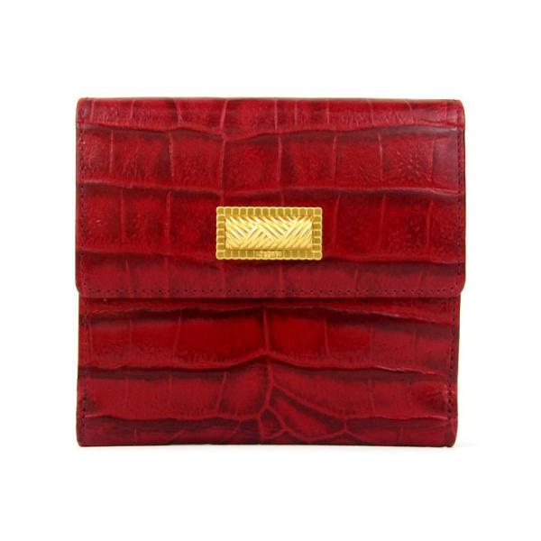 Emanuel Ungaro ウンガロ 二つ折り財布 クロコ型押し 小銭入れあり