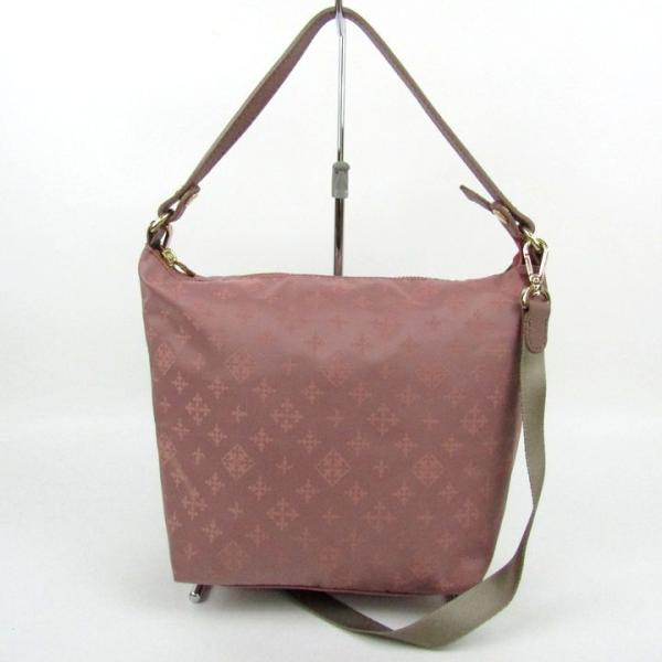 russet(ラシット) ショルダーバッグ美品  - ベージュ×アイボリー×ピンクベージュ ナイロン×レザー Russet - russet(ラシット) ショルダーバッグ - ベージュ×アイボリー