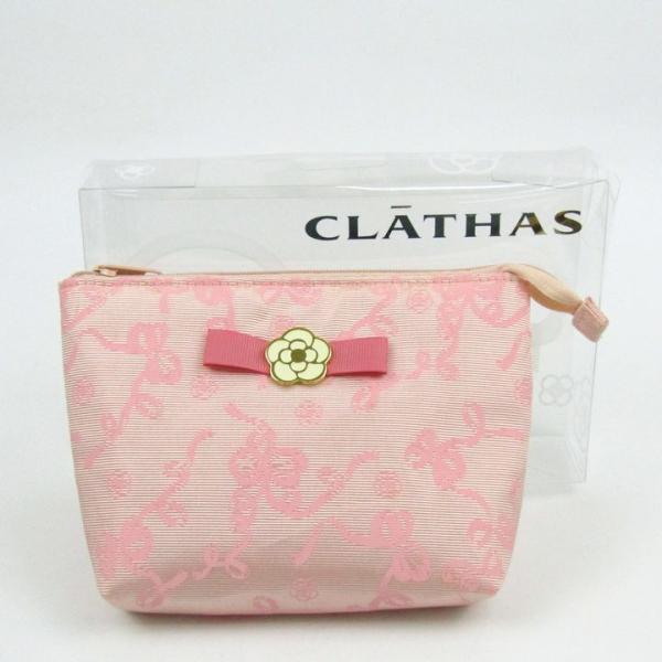 CLATHAS（クレイサス） カメリア フラワーブローチ　ピンク色 CLATHAS（クレイサス） ポーチ 化粧ポーチ カメリア柄 ブランド