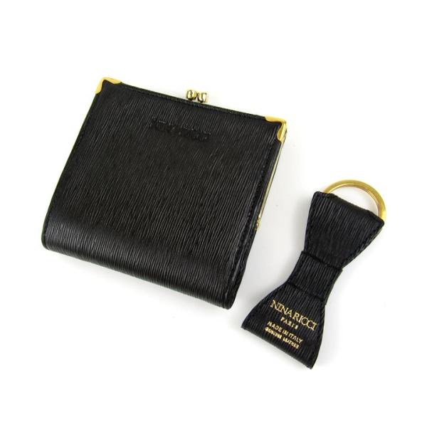 ニナリッチ 二つ折り財布 キーリング 2点セット レザー ウォレット