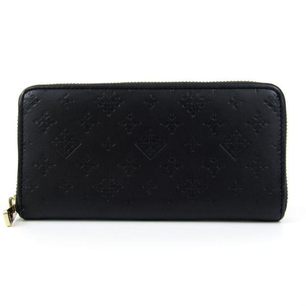 ラシット　三つ折り財布　レザーウォレット　 ラウンドファスナー　ブラック 楽天市場】【SALE／30%OFF】モノグラムプレート三つ折りウォレット