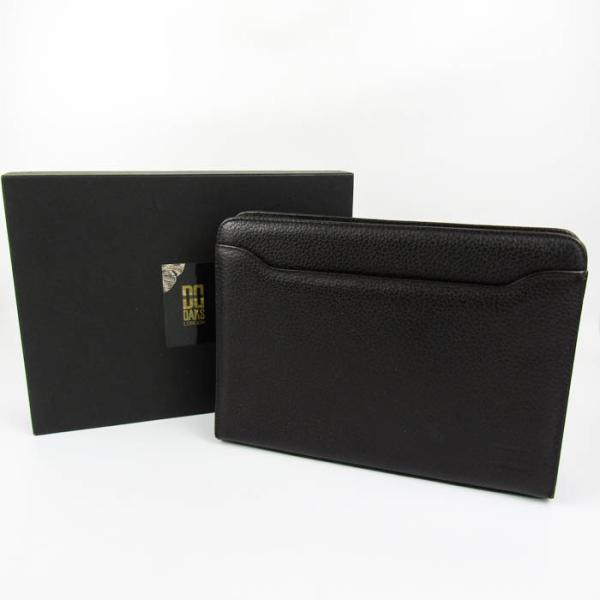 美品 ダックス セカンドバッグ クラッチ レザー 黒 ダブルファスナー DAKS（ダックス） セカンドバッグ クラッチバッグ 未使用 レザー 鞄