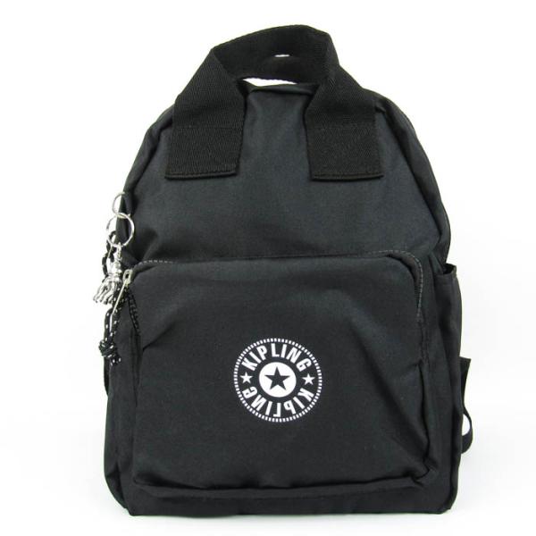 キプリング kipling キャリーバッグ チャーム　2輪 ブラック kipling（キプリング） おでかけリュック デイパック メタルチャーム付