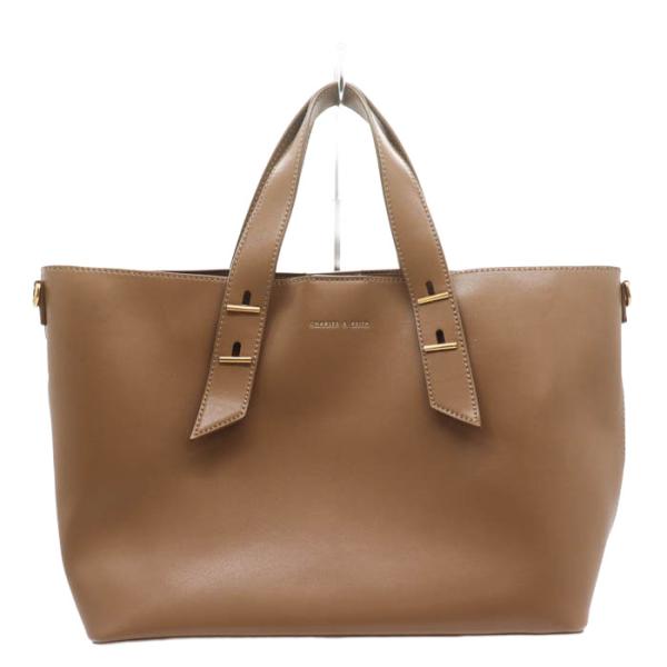 【美品】ベージュトートバッグCharles&keith チャールズ＆キース トートバッグ 鞄 カバン ブランド レディース