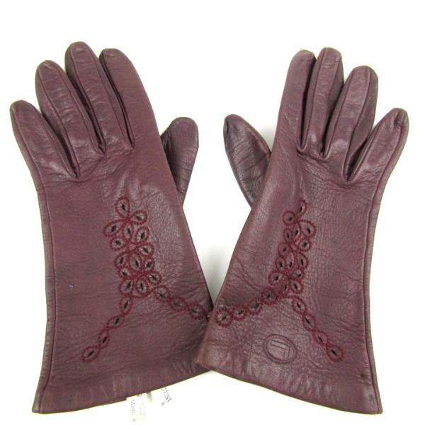 ISABEL CANOVAS フランスヴィンテージ　刺繍レザー手袋&ベルトセット kbnet2019v2_kb9488