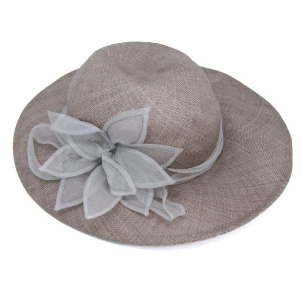 マキシン ハット つば広 フラワーモチーフ 帽子 ブランド レディース