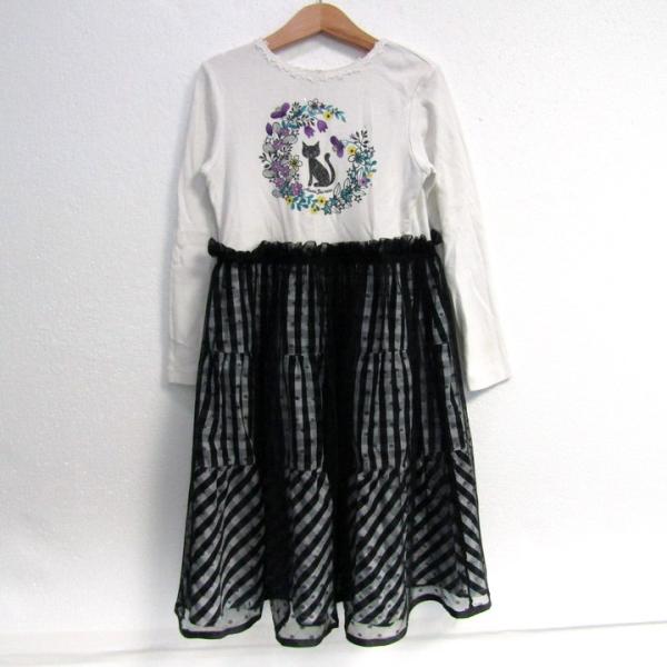 アナスイミニ ワンピース トップス 長袖 チェック柄 レース キッズ