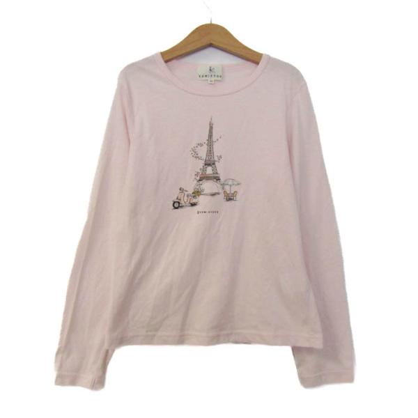 クミキョク 長袖Ｔシャツ トップス カットソー エッフェル塔 キッズ 女の子用 150サイズ ピンク 組曲