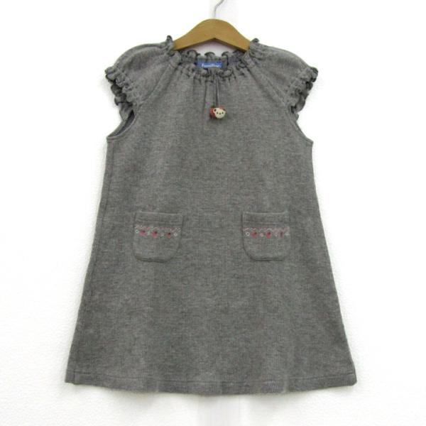 ファミリア ワンピース トップス 半袖 ギャザー キッズ 女の子用 100