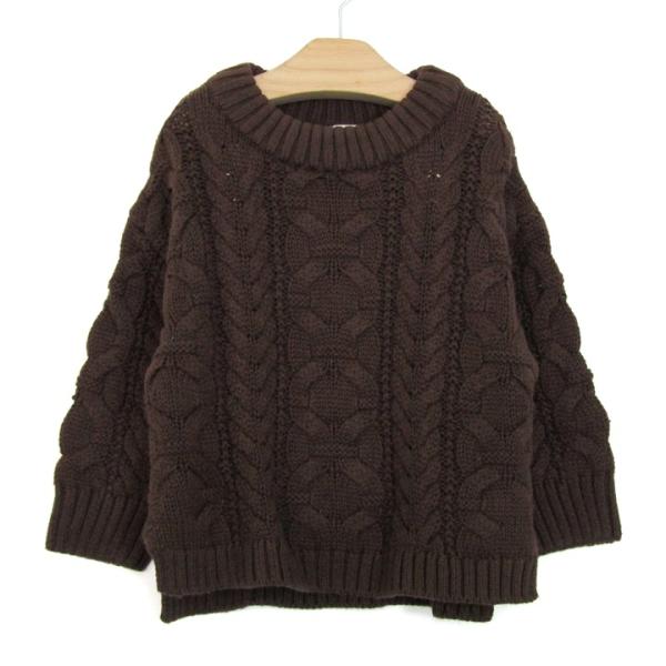 アプレレクール ニット セーター 長袖 ブランド トップス ベビー 女の子用 80サイズ ブラウン apres les cours