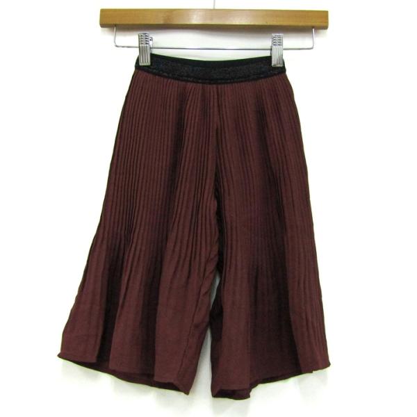 オールオルン ワイドパンツ ガウチョパンツ 未使用 ブランド ボトムス キッズ 女の子用 100サイズ ブラウン allolun.