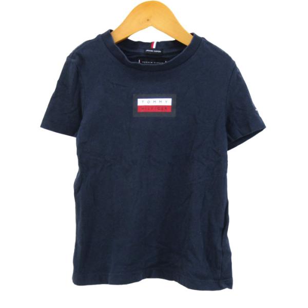 トミーヒルフィガー 半袖Ｔシャツ オーガニックコットン ロゴ トップス キッズ 男の子用 104サイズ ネイビー TOMMY HILFIGER