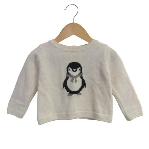 ジャカディ ニット トップス 長袖 セーター ペンギン ベビー 男の子用 12M/74cmサイズ ホワイト Jacadi