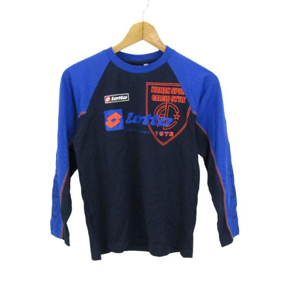 ロット 長袖Ｔシャツ トップス ロゴT スポーツウエア キッズ 男の子用 150サイズ ネイビー×ブルー lotto