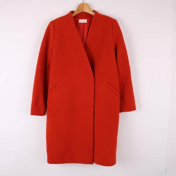 プラステ　マンテコ　ノーカラーハーフコート　オレンジ PLST(プラステ)公式 | マンテコノーカラーハーフコート