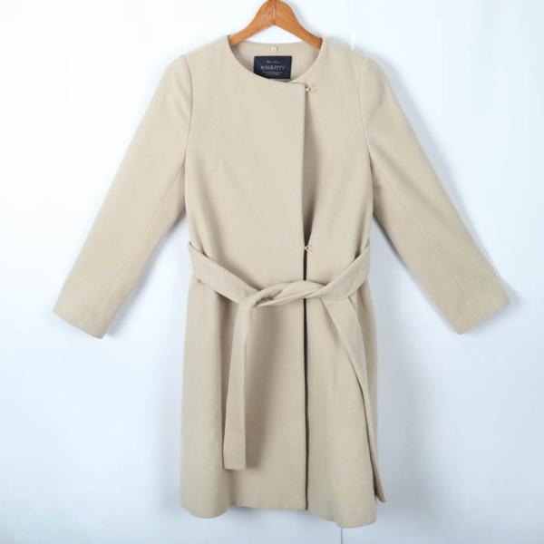 JUSGLITTY ジャスグリッティー ベルテッドコート ベージュ 1 ロング ジャスグリッティー JUSGLITTY ポイントベルト付ロングコート