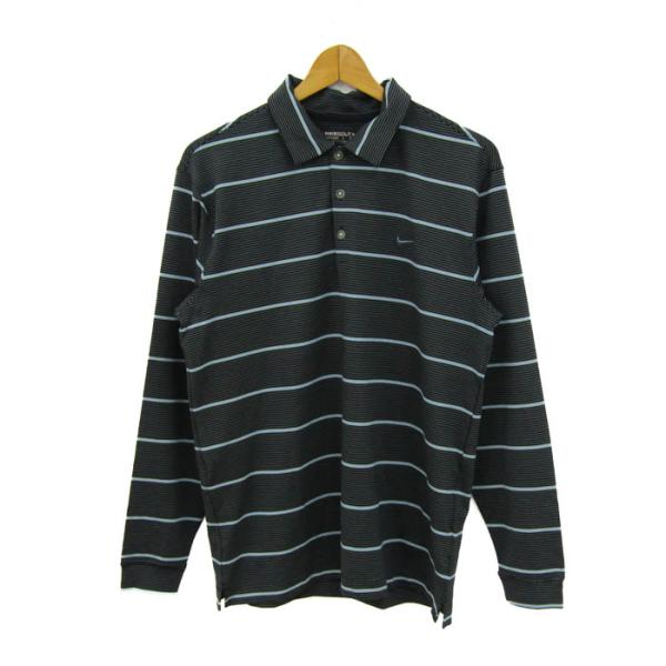 デッドストック/NIKE GOLF/ナイキゴルフ/ボーダーポロシャツ ナイキゴルフ ポロシャツ トップス 長袖 ボーダー柄 フィット